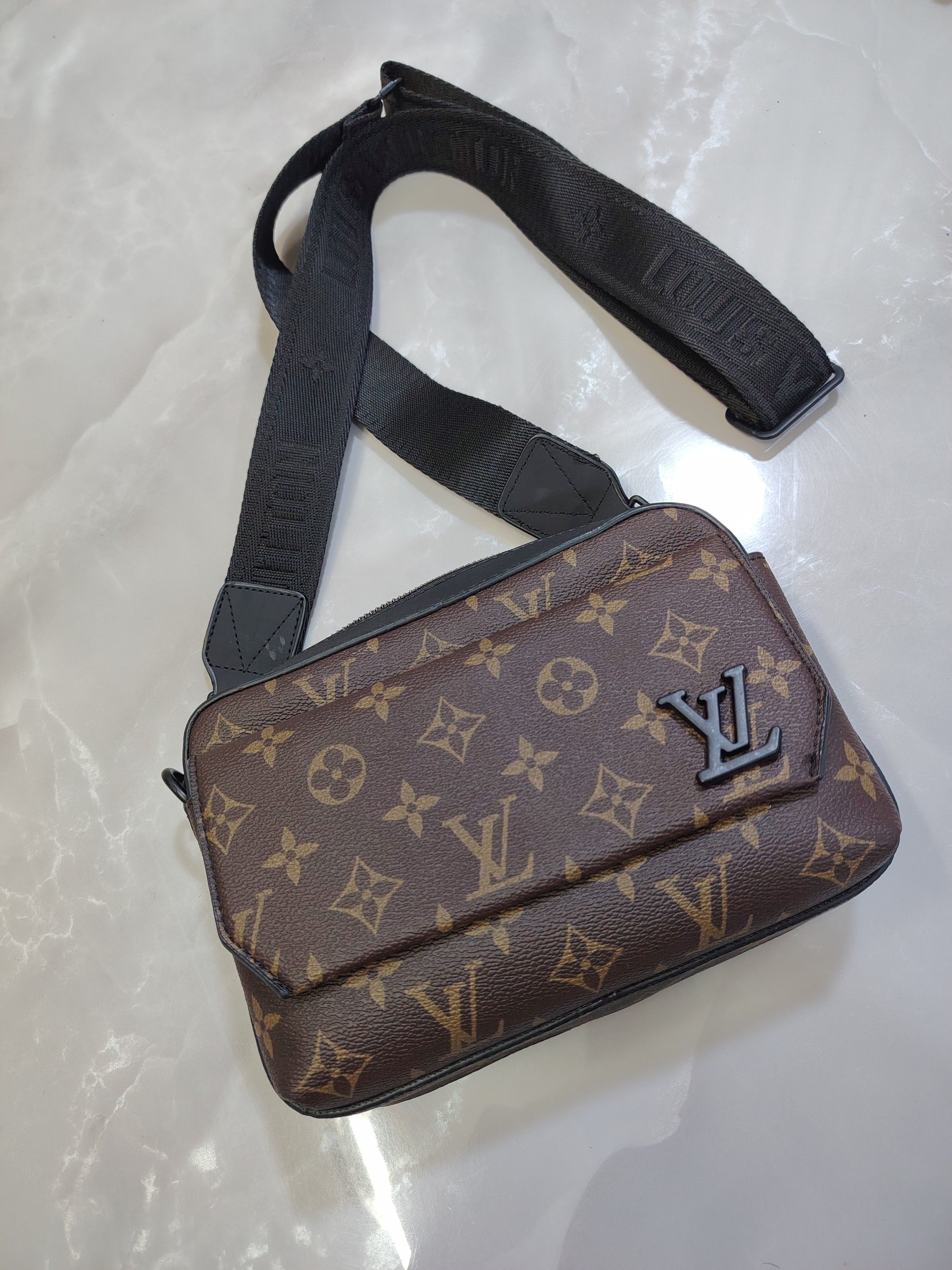 Louis Vuitton Monogram Macassar Crossbody – Signature Canvas Urban Messenger Brown Black luxury Men's Gifts Pre-owned