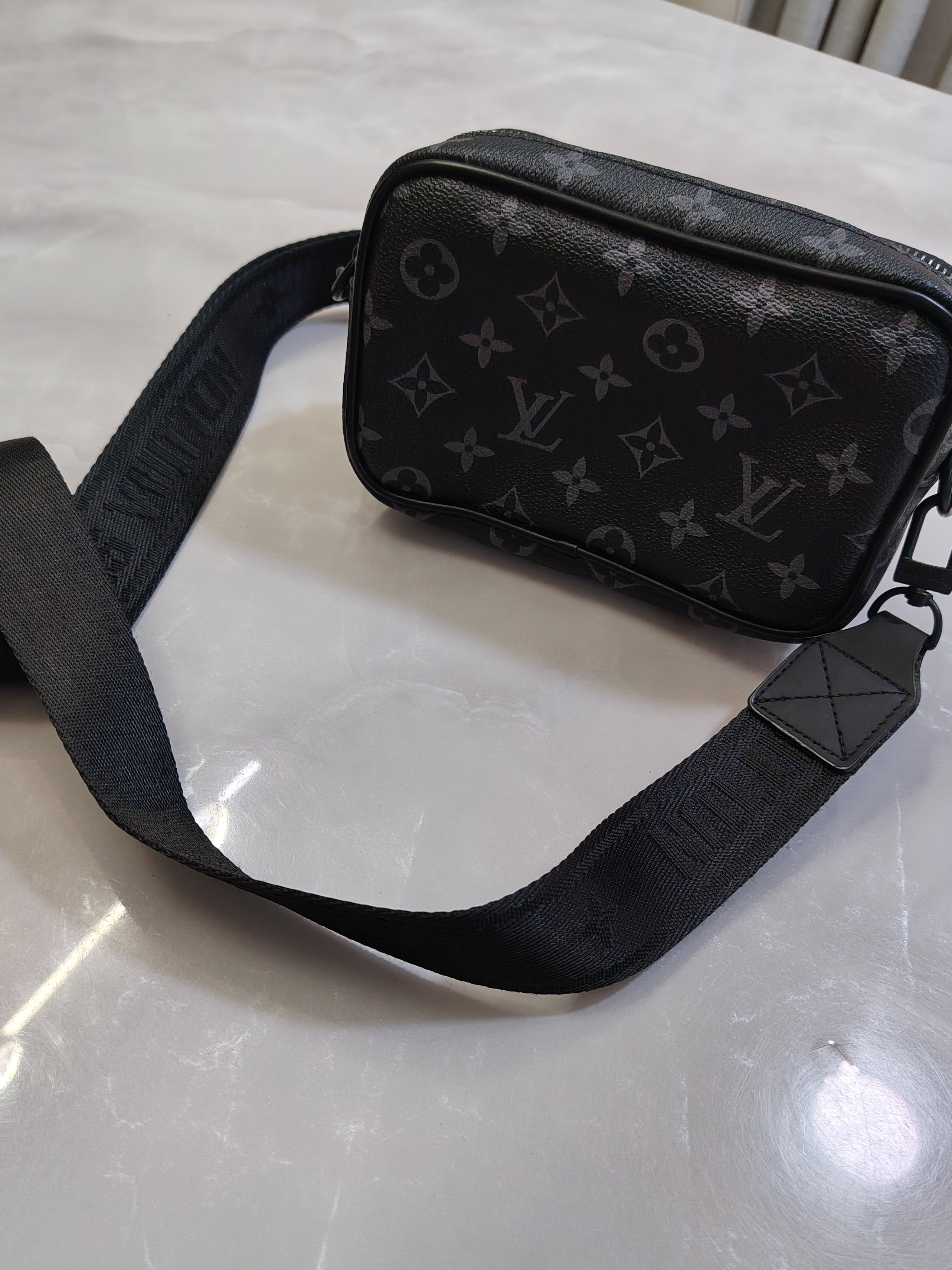 Pre-owned Louis Vuitton LV Monogram Eclipse Crossbody Bag Black Gray Luxury Men's Gifts