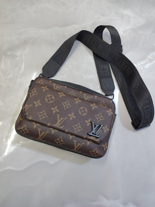 Louis Vuitton Monogram Macassar Crossbody – Signature Canvas Urban Messenger Brown Black luxury Men's Gifts Pre-owned