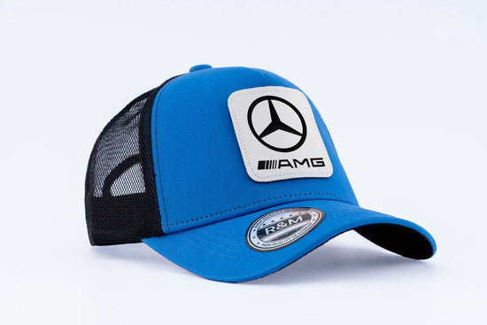 Mercedes AMG Motorsport Heritage Trucker Blue Black Cap Unisex Birthday Luxury Gifts