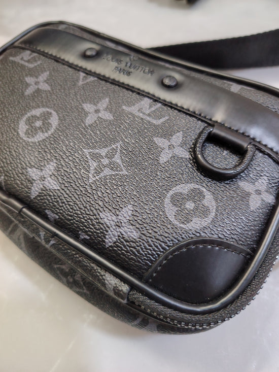 Louis Vuitton LV Monogram Eclipse Crossbody Bag Black Gray Luxury Men&