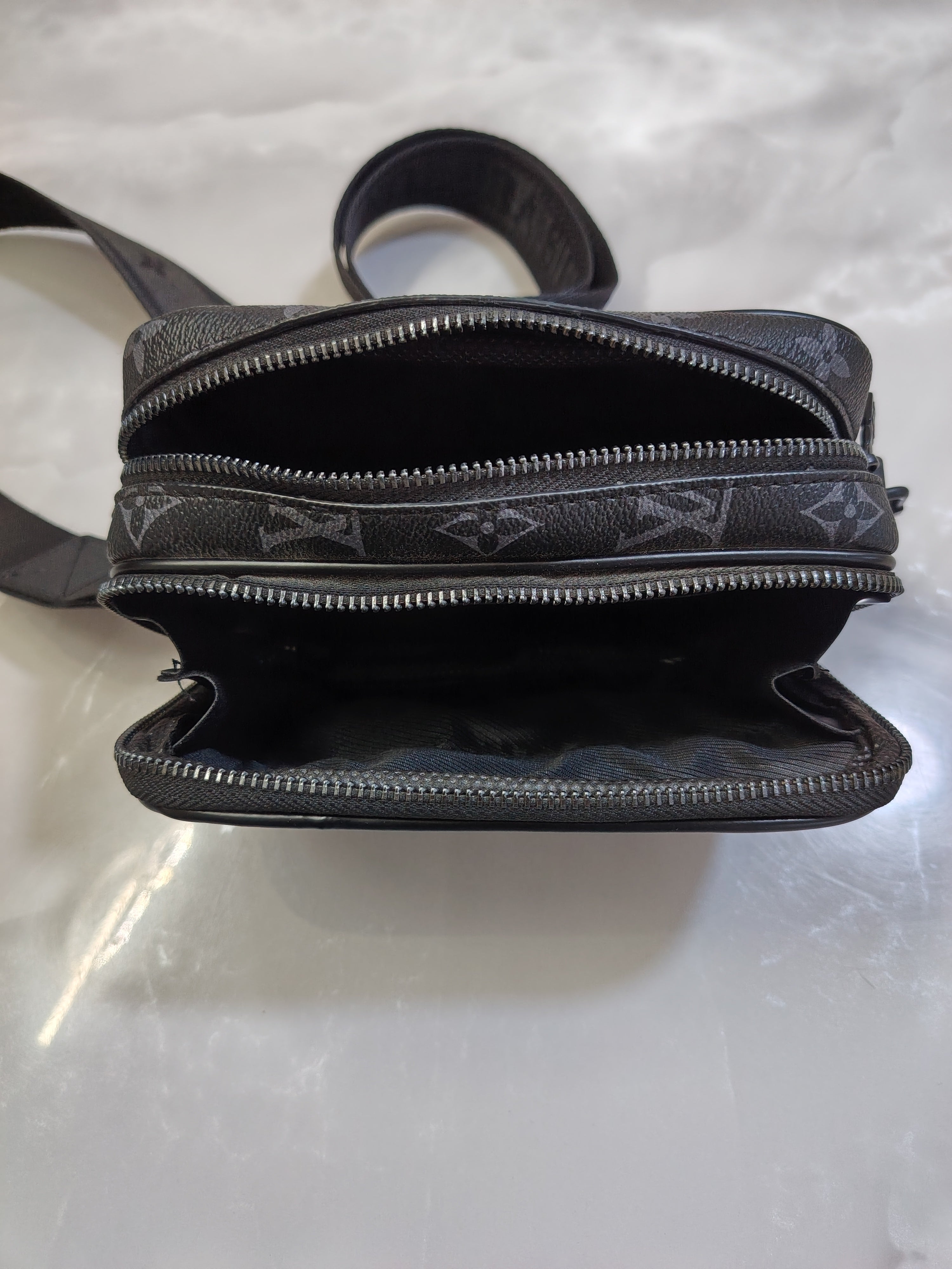 Pre-owned Louis Vuitton LV Monogram Eclipse Crossbody Bag Black Gray Luxury Men's Gifts