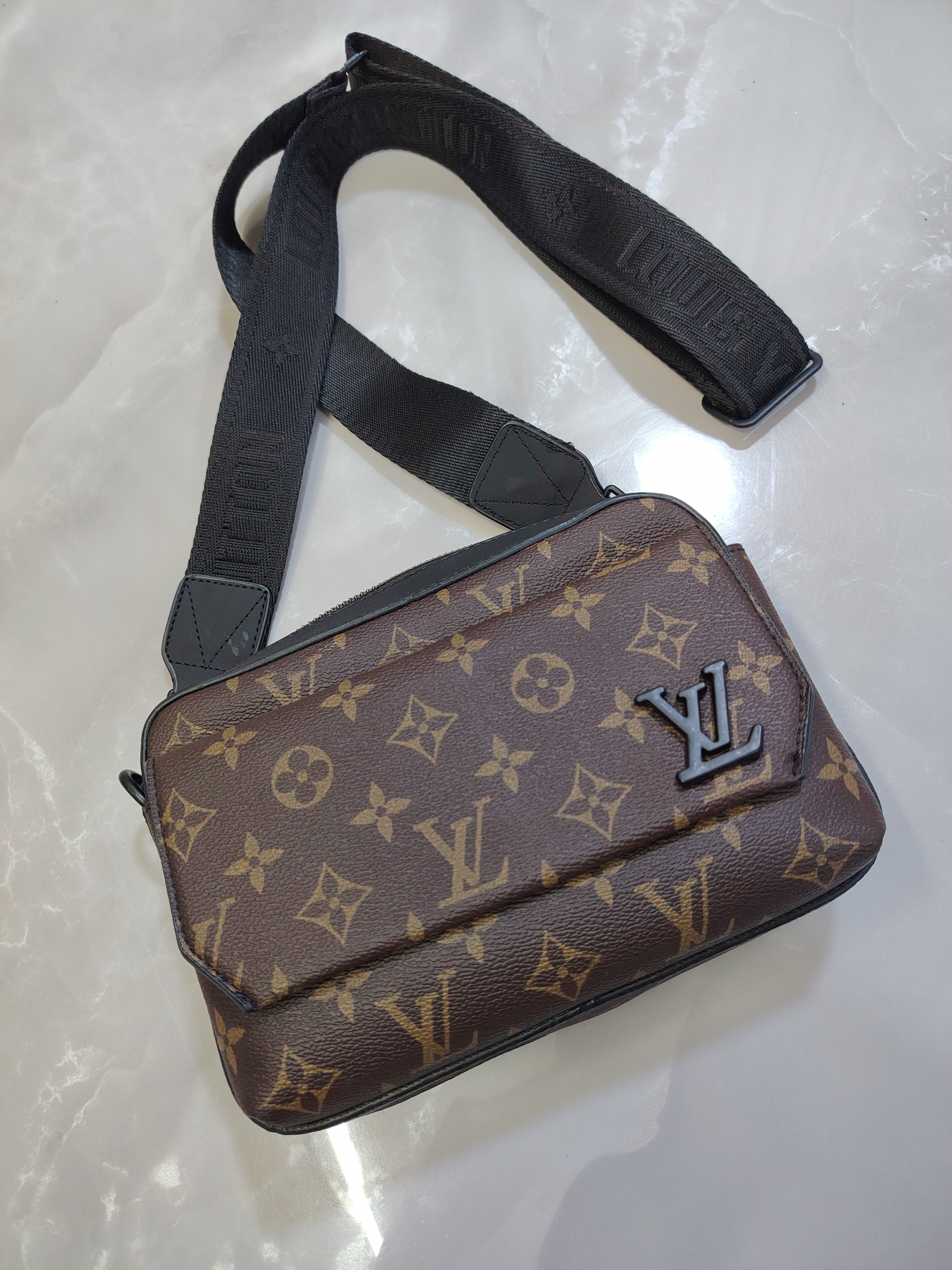 Louis Vuitton Monogram Macassar Crossbody – Signature Canvas Urban Messenger Brown Black luxury Men's Gifts Pre-owned