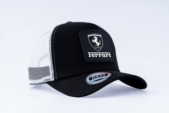 Ferrari Motorsport Heritage Trucker Black White Cap Unisex Birthday Luxury Gifts